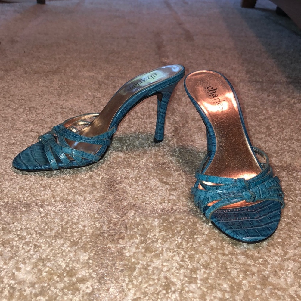 Charles David snake print mule